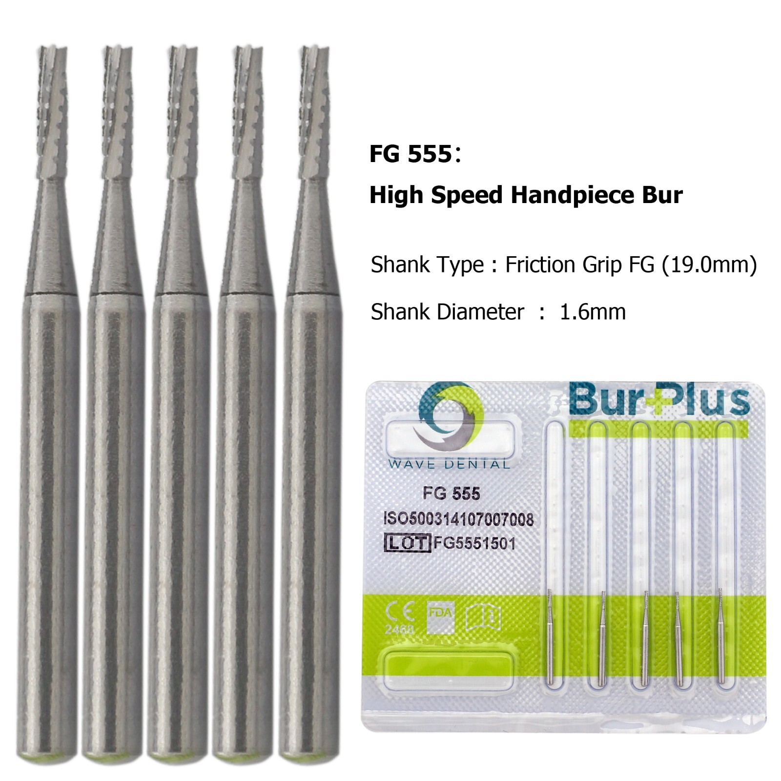 Wave Dental Carbide Bur Friction Grip FG 557 557L 169L 701 702L High Speed PRIMA