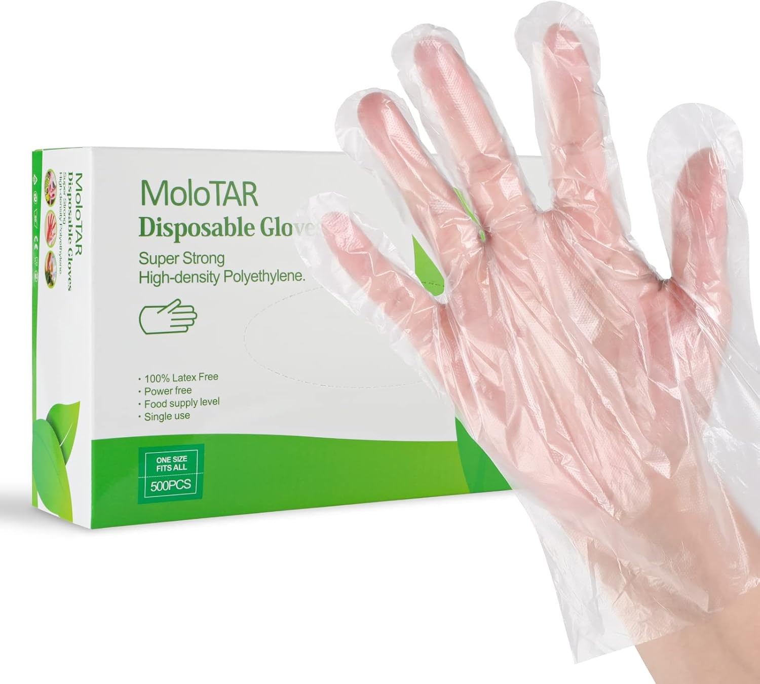 500 Pieces Plastic Disposable Gloves,Disposable Gloves for Cleaning, [ One Size