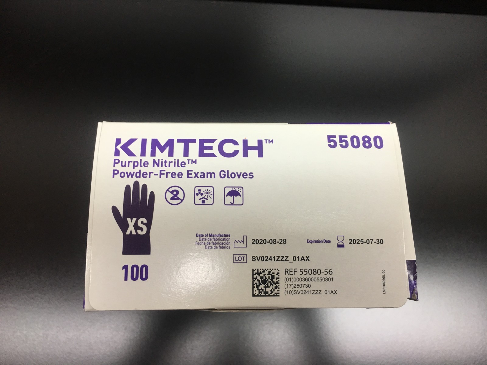 Kimtech REF 55080 Purple Nitrile Powder-Free Exam Gloves XS Lot 2 PKS