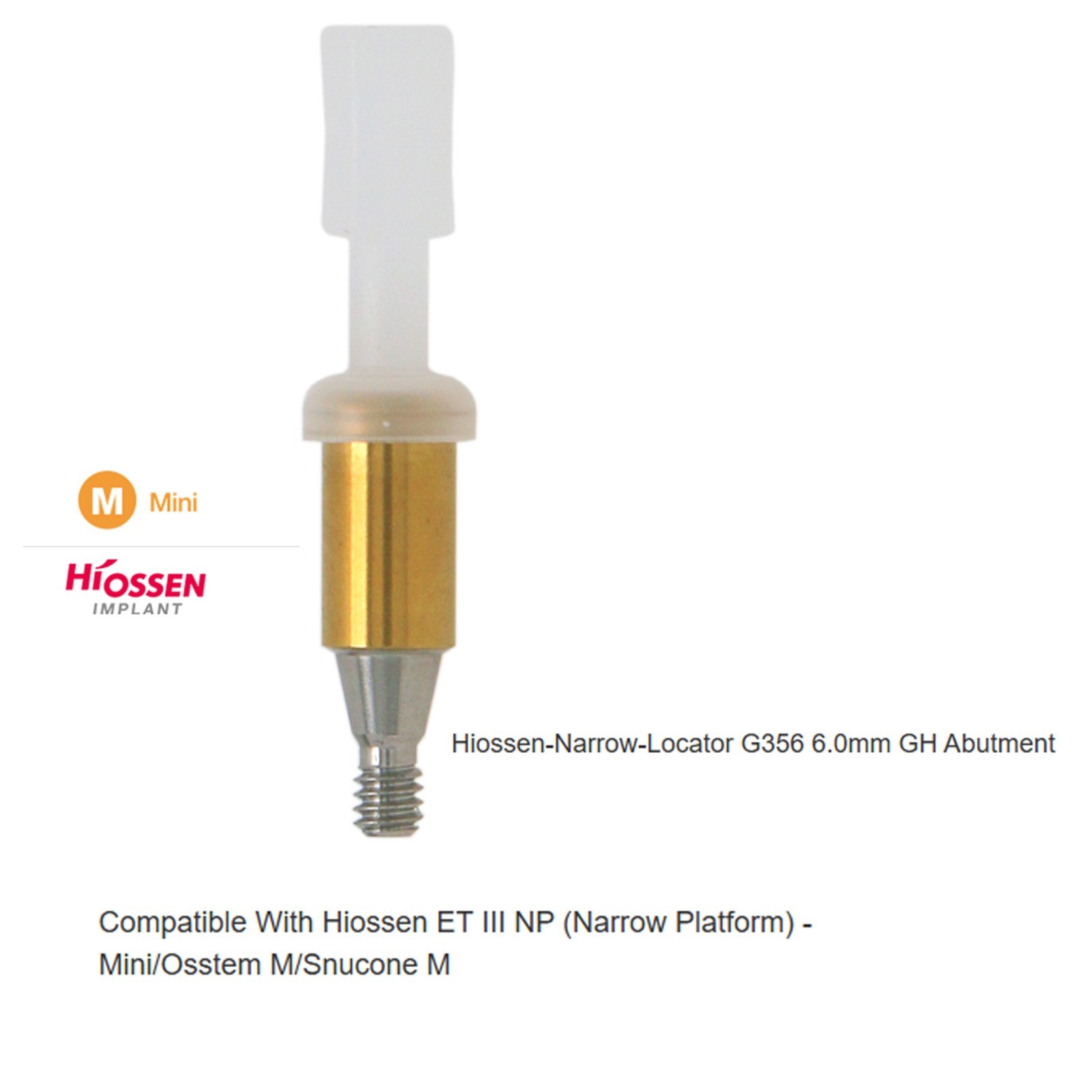 Hiossen Osstem Regular Mini Inter Hex Platform Fits Overdenture Locator abutment