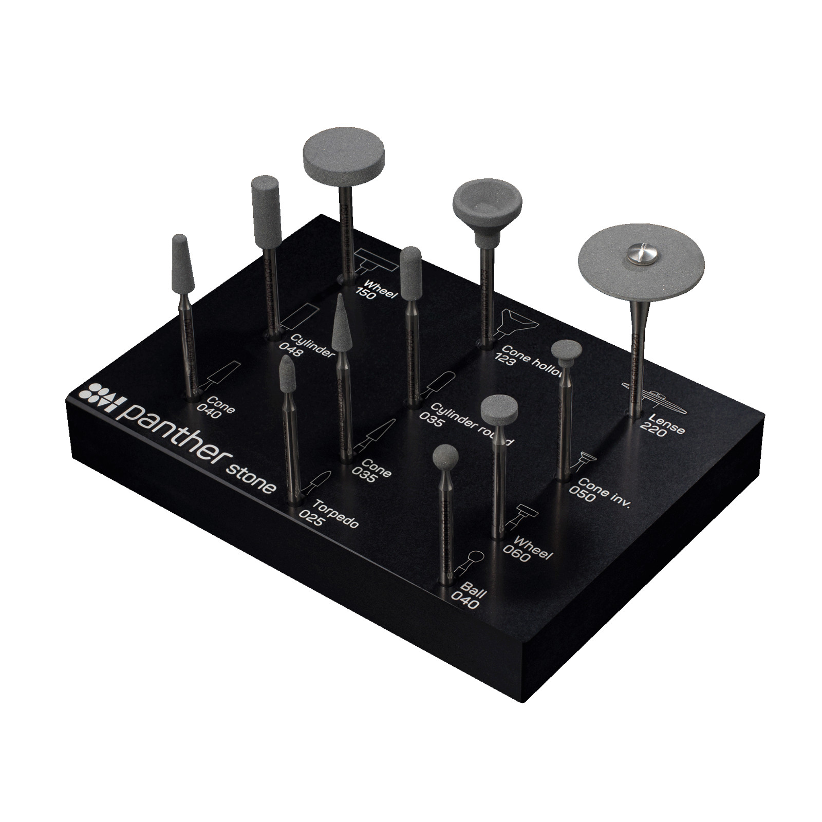 Dental Panther Stone Kit #12 Complete (11-Piece) Zirconia/Lithium Disilicate