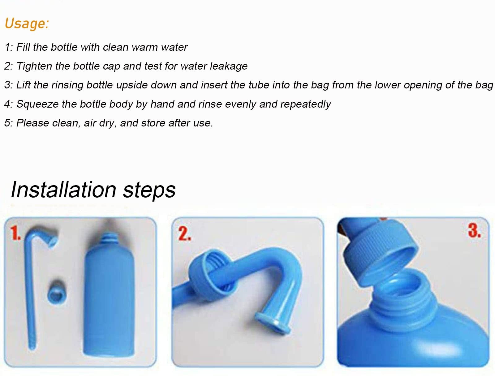 2PCS Colostomy Bag Cleaning Tool, Bottle for colostomy Blue
