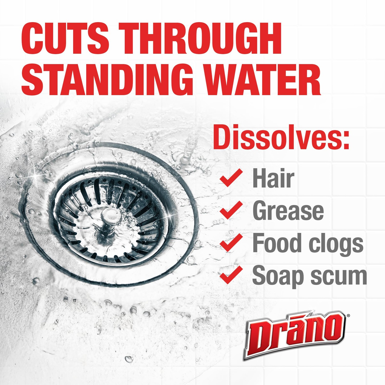 Drano Max Gel Drain Clog Remover & Cleaner, Fast-Acting 80 Fl Oz (Pack of 2)