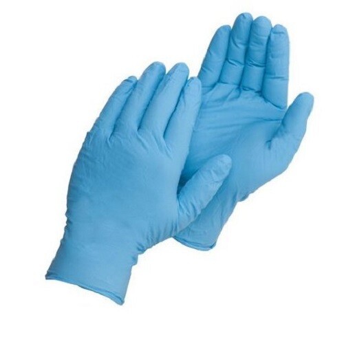 500 Blue Nitrile Gloves Powder Free, Non-Latex, Non-Exam Size Small