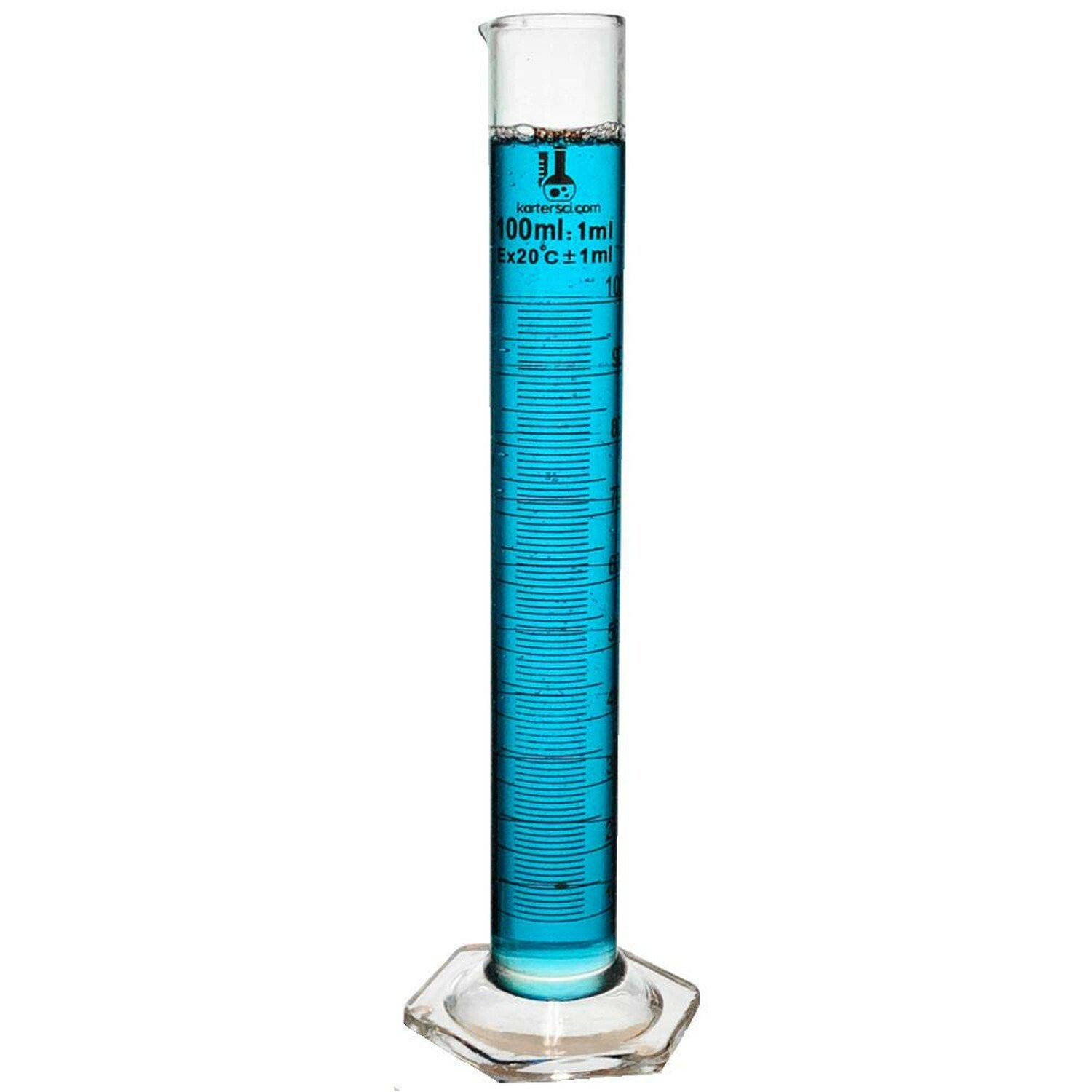 Glass Graduated Cylinder Set, 3 Sizes – 100, 250, 500ml, Karter Scientific