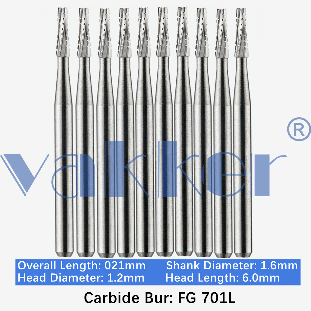 Vakker Dental Tungsten FG Friction Grip Carbide Burs High Speed Long Shank