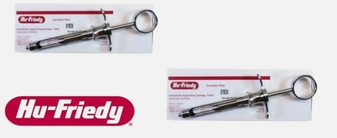 Lot of 5x Hu-Friedy CW Style Dental Anesthetic Aspirating 1.8ml Syringe SYRCW