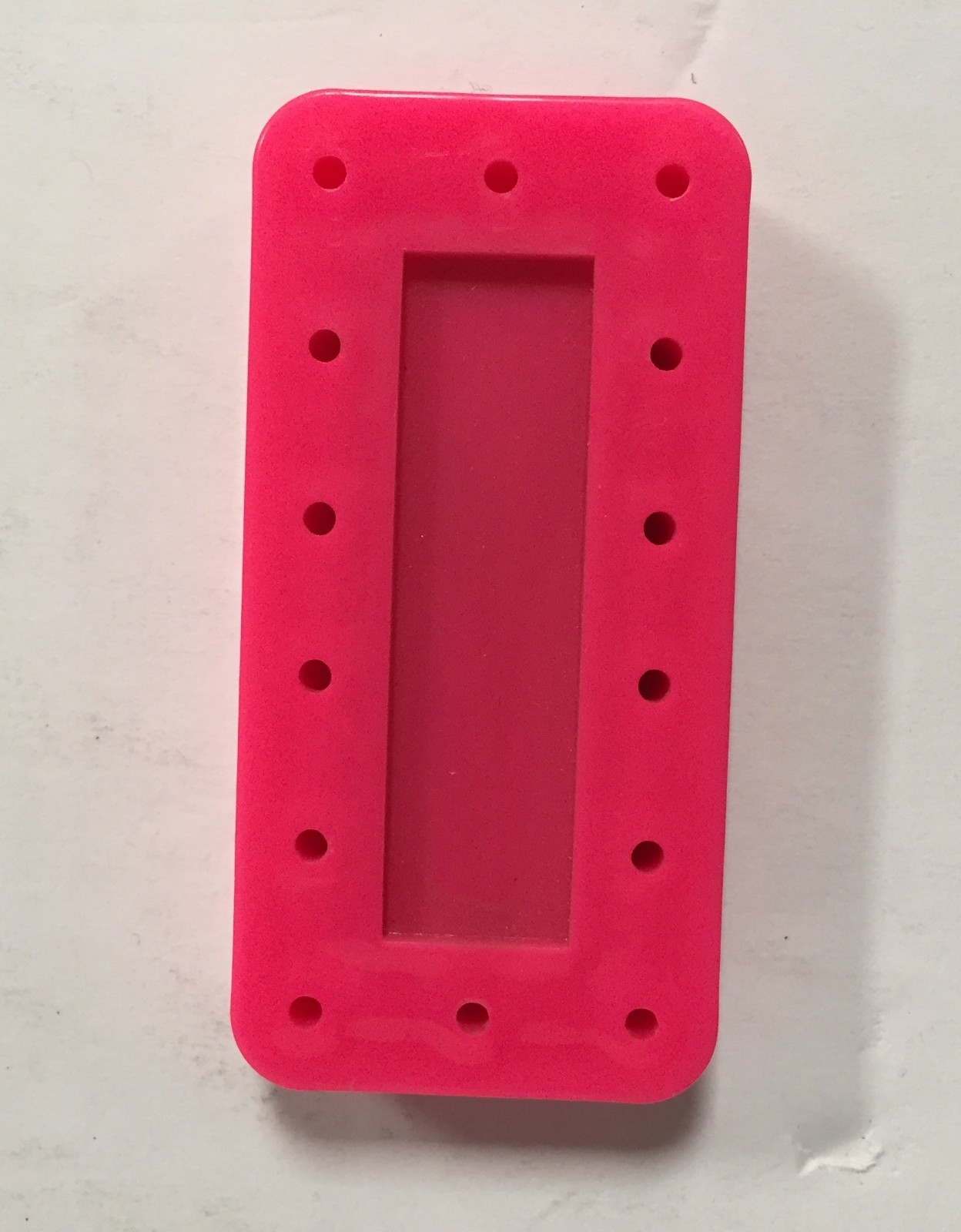 4X Neon Pink Rectangle Magnetic Dental Bur Stands Block Holder Station 14 Holes