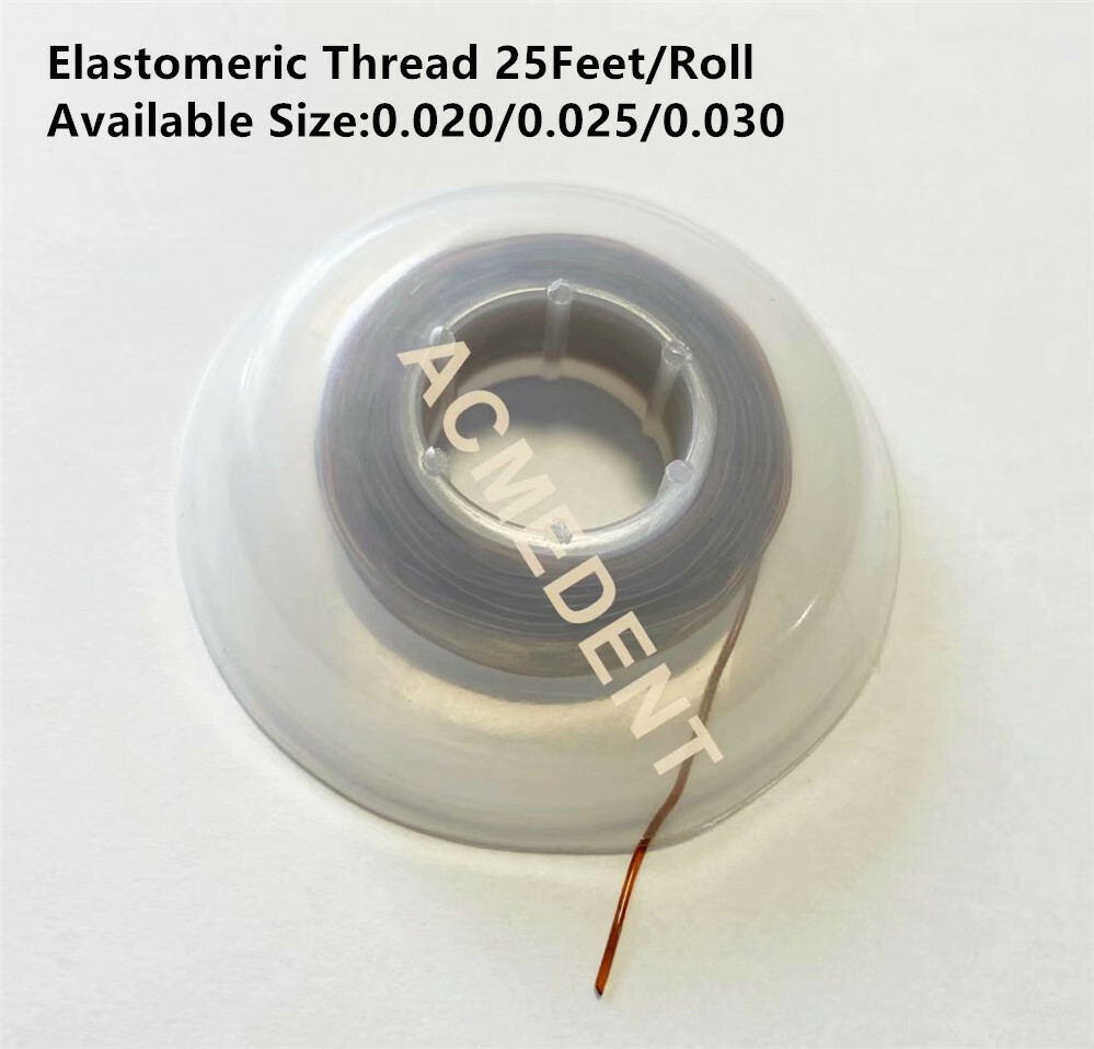 10Packs Dental Solid Elastomeric Wedges Thread 25feet Orthodontic Brackets Ties