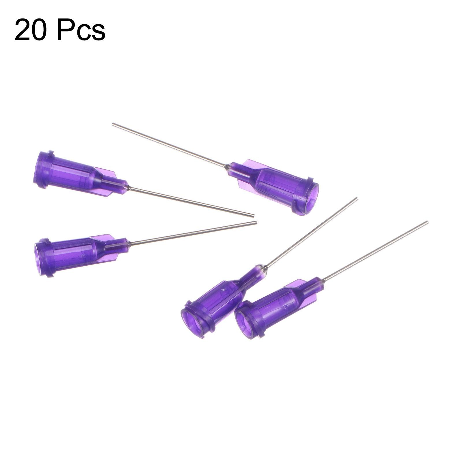 Blunt Tip Dispensing Needle for Liquid Glue Gun, 21G 1″, 20 Pcs (Purple)