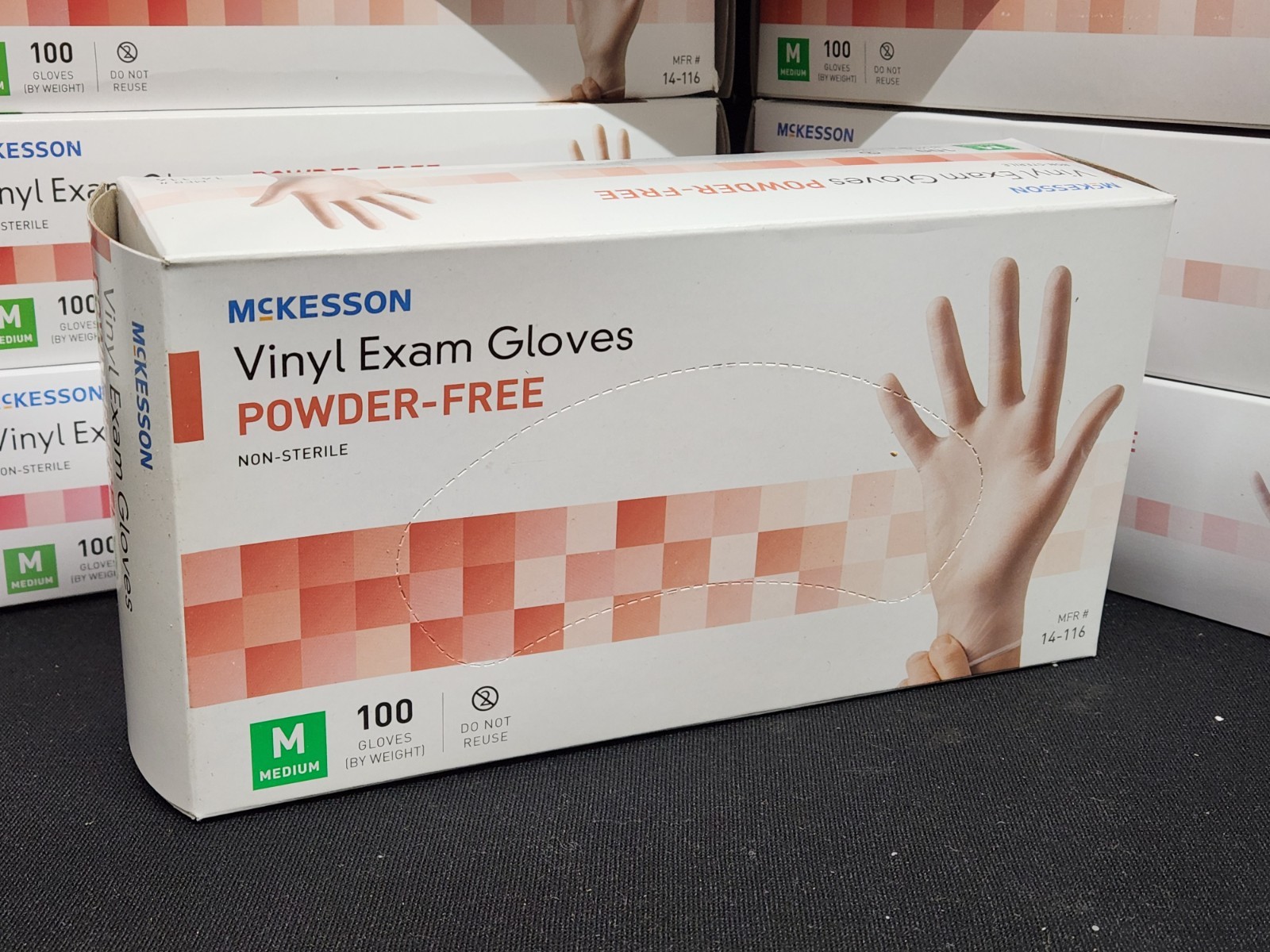 8 Boxes New McKesson Powder-Free Vinyl Exam Gloves | Medium | 800 Count (14-116)