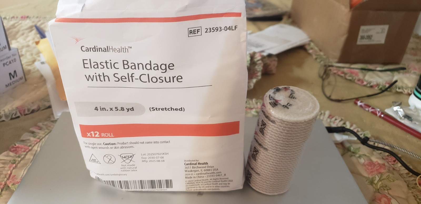 Cardinal Health Elite Elastic Bandage W/ Self Closure 4» x 5.8 yds – 9 Rolls