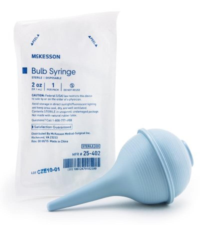 McKesson Ear/Ulcer Bulb Syringe 2 ozs Disposable Sterile Blister Pack 50 Count