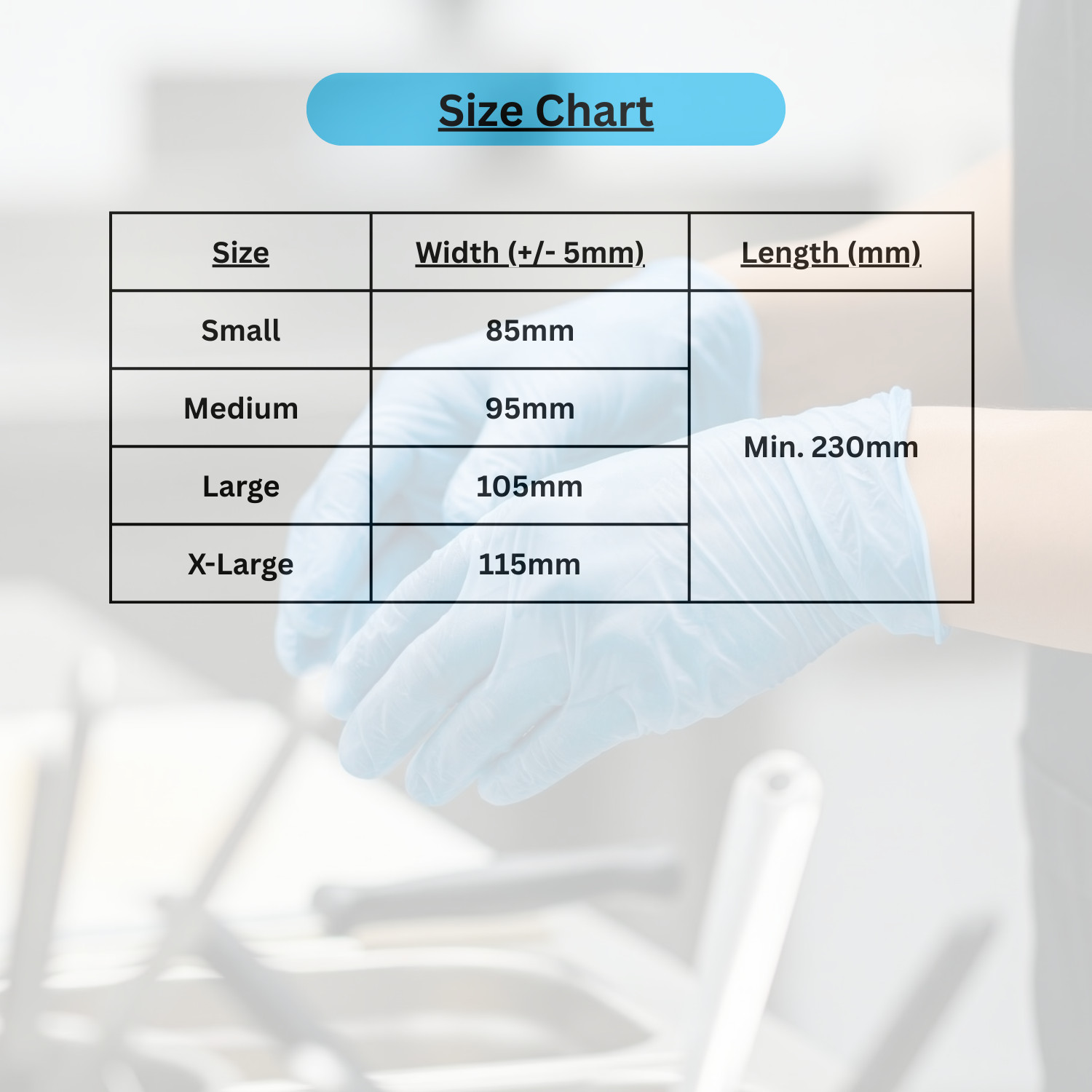 5 MIL Powder Free Non-Latex Vinyl Disposable Gloves, Blue,X-Large, 2000 Pairs
