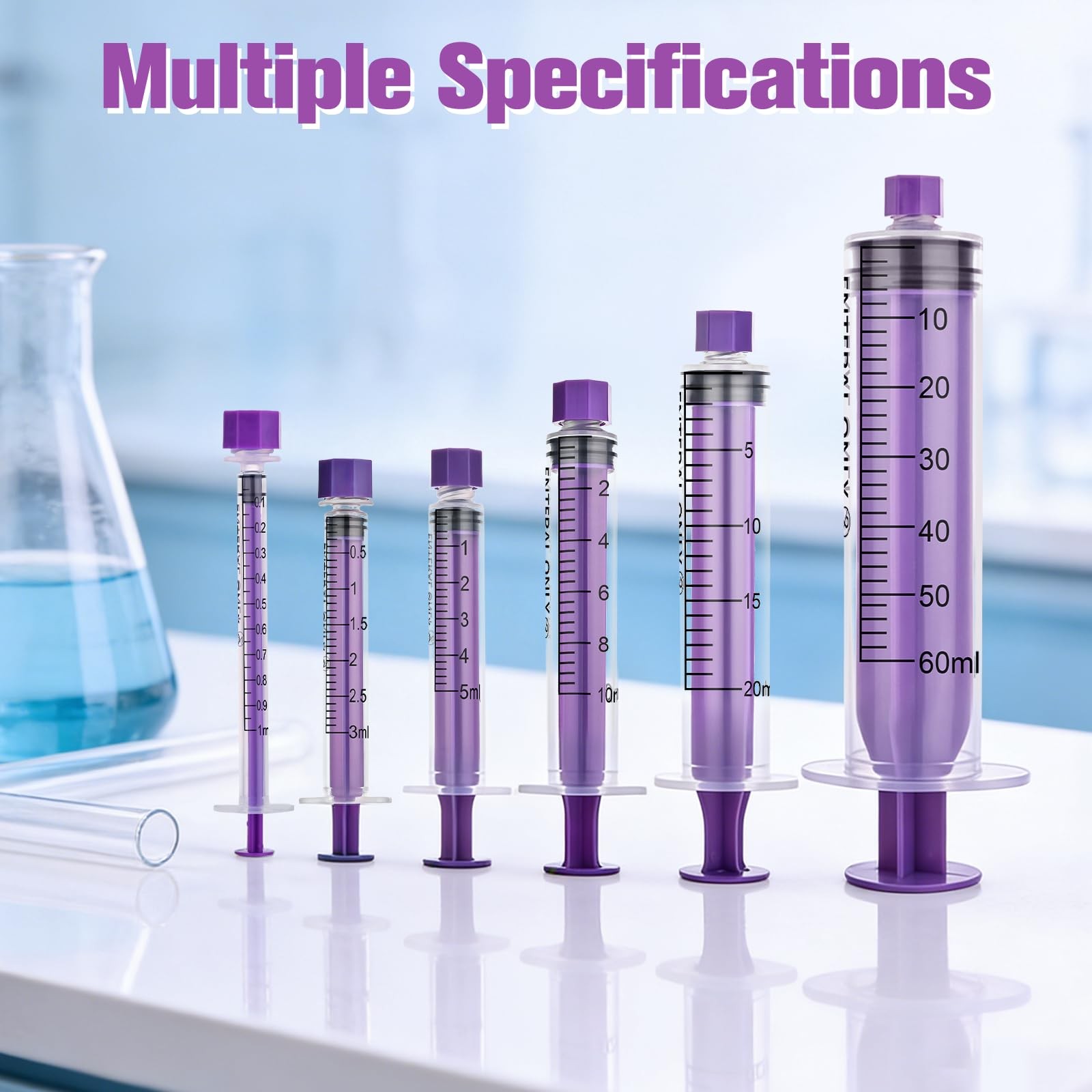 60ml Syringe with Cap, 60cc Plastic Syringes for Liquid, Feeding, Individuall…
