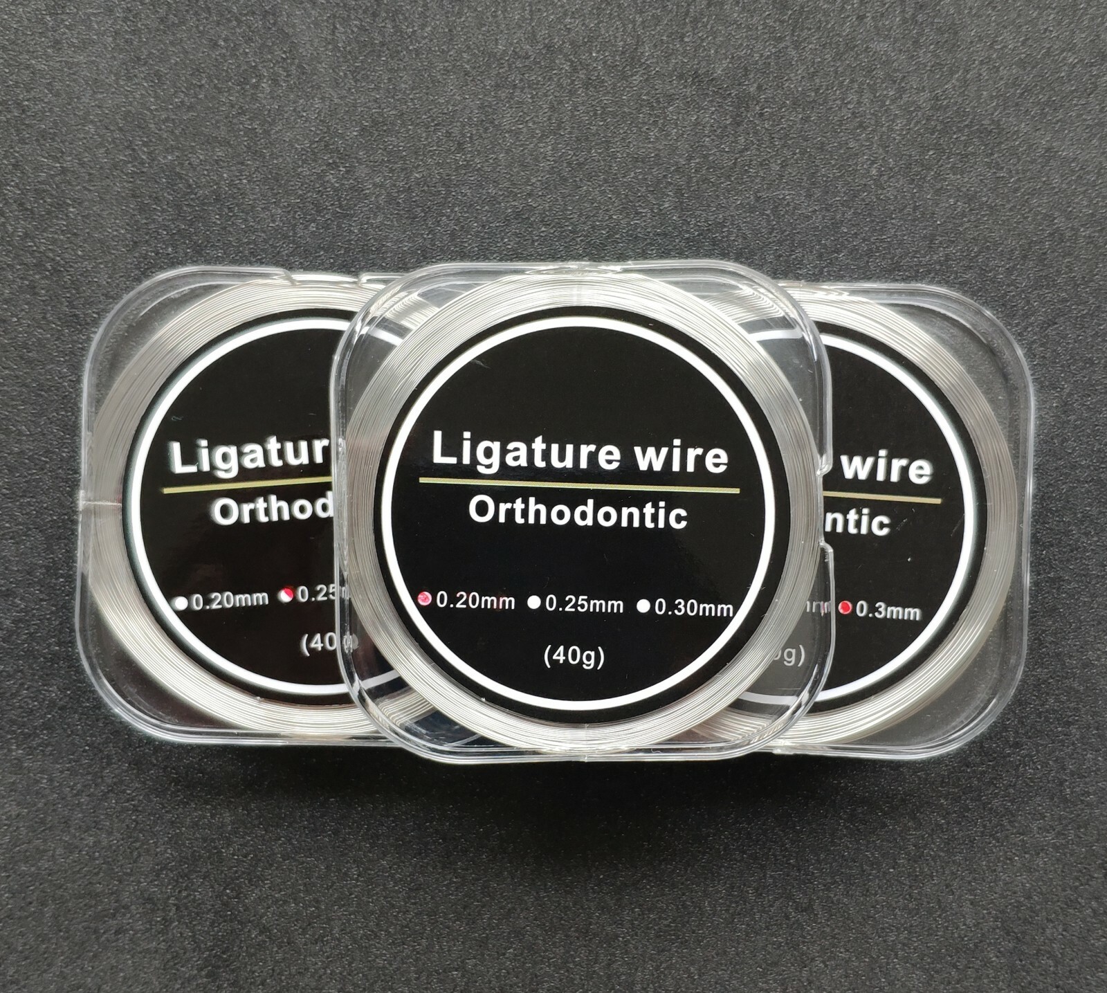 3Roll Dental Orthodontic Stainless Steel Ligature Wire Line Round 0.2/0.25/0.3mm