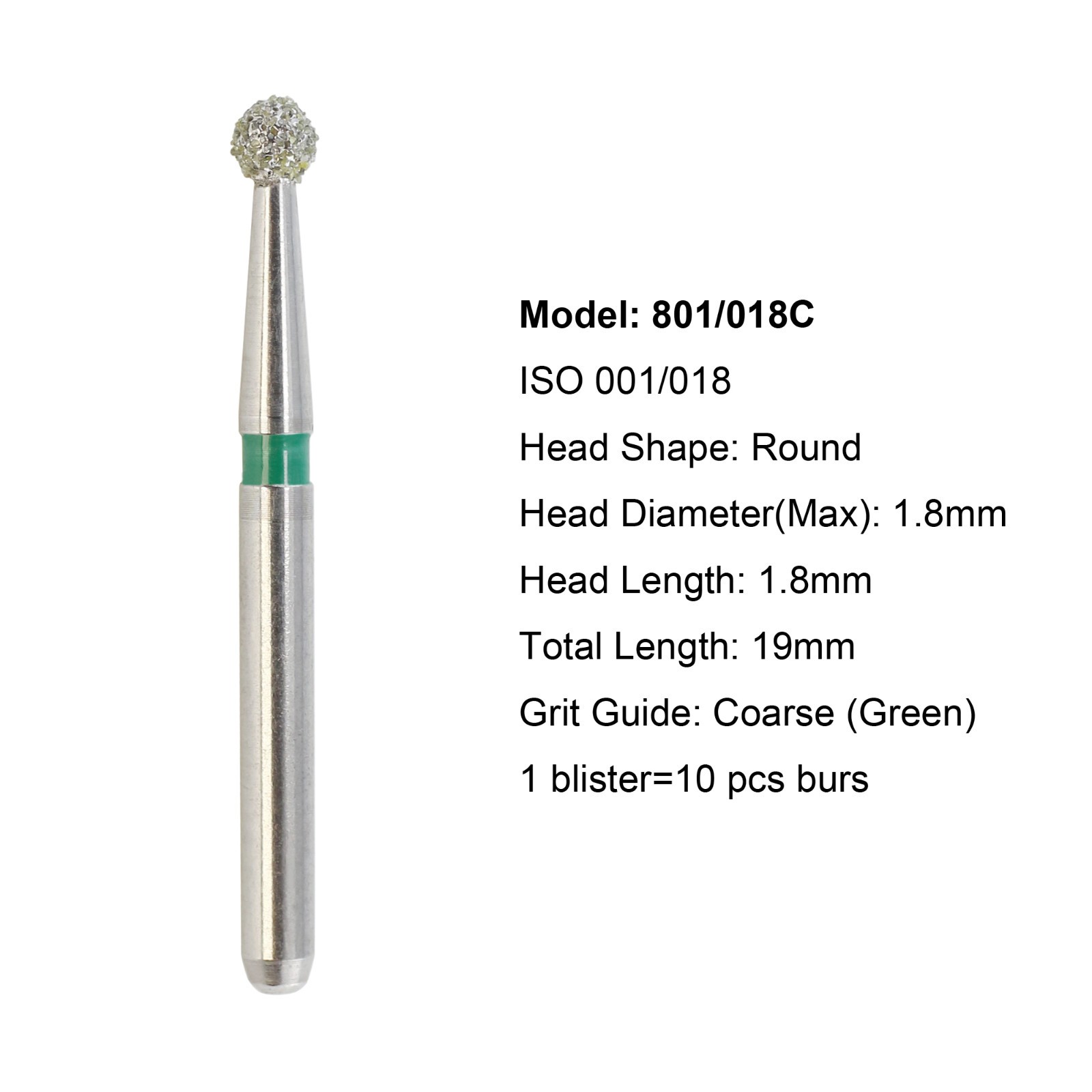Diamond Dental Burs 856 379 801 FG Round End Taper Football Barrel Pear Flame