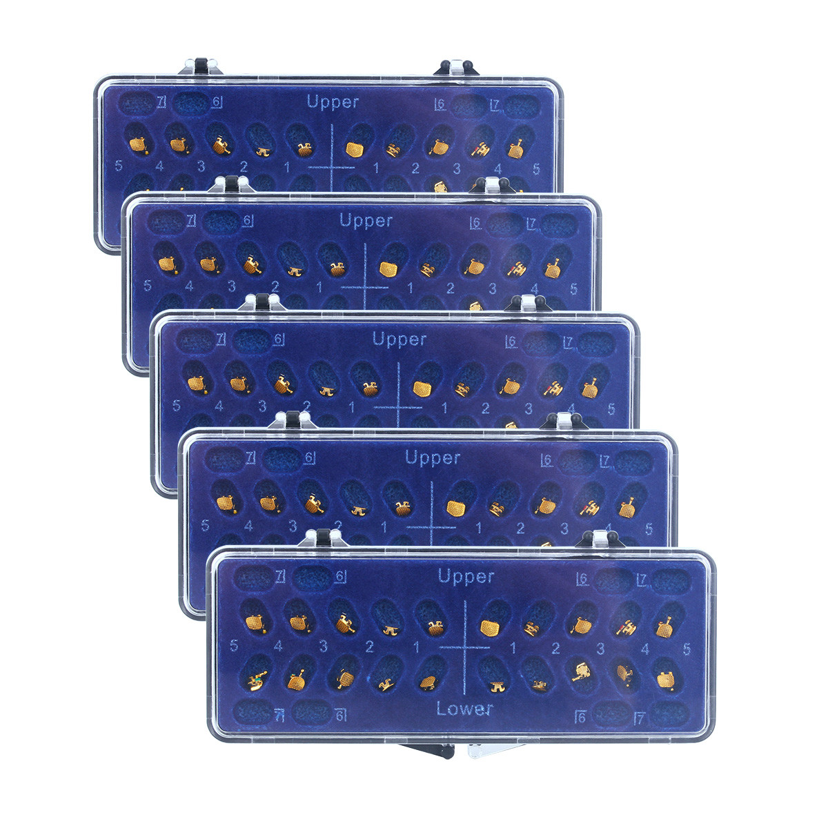 Dental Orthodontic Gold Brackets Mini MBT 022 Hooks 345 Brace AZDENT