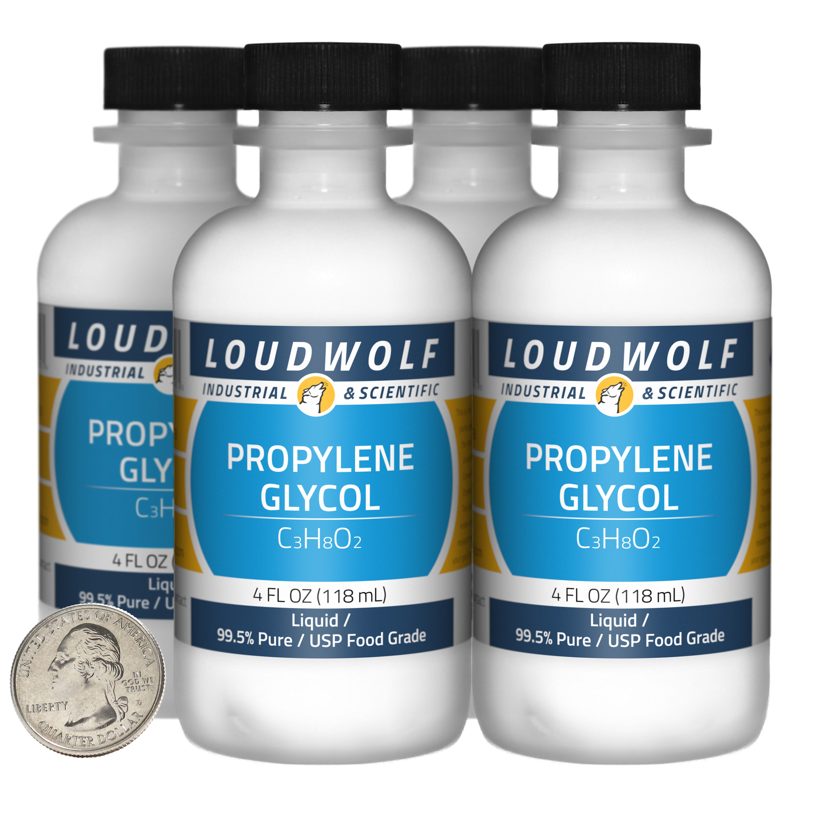 Propylene Glycol / 16 Fl Oz / 4 Bottles / 99.5% Pure USP Food Grade / Liquid