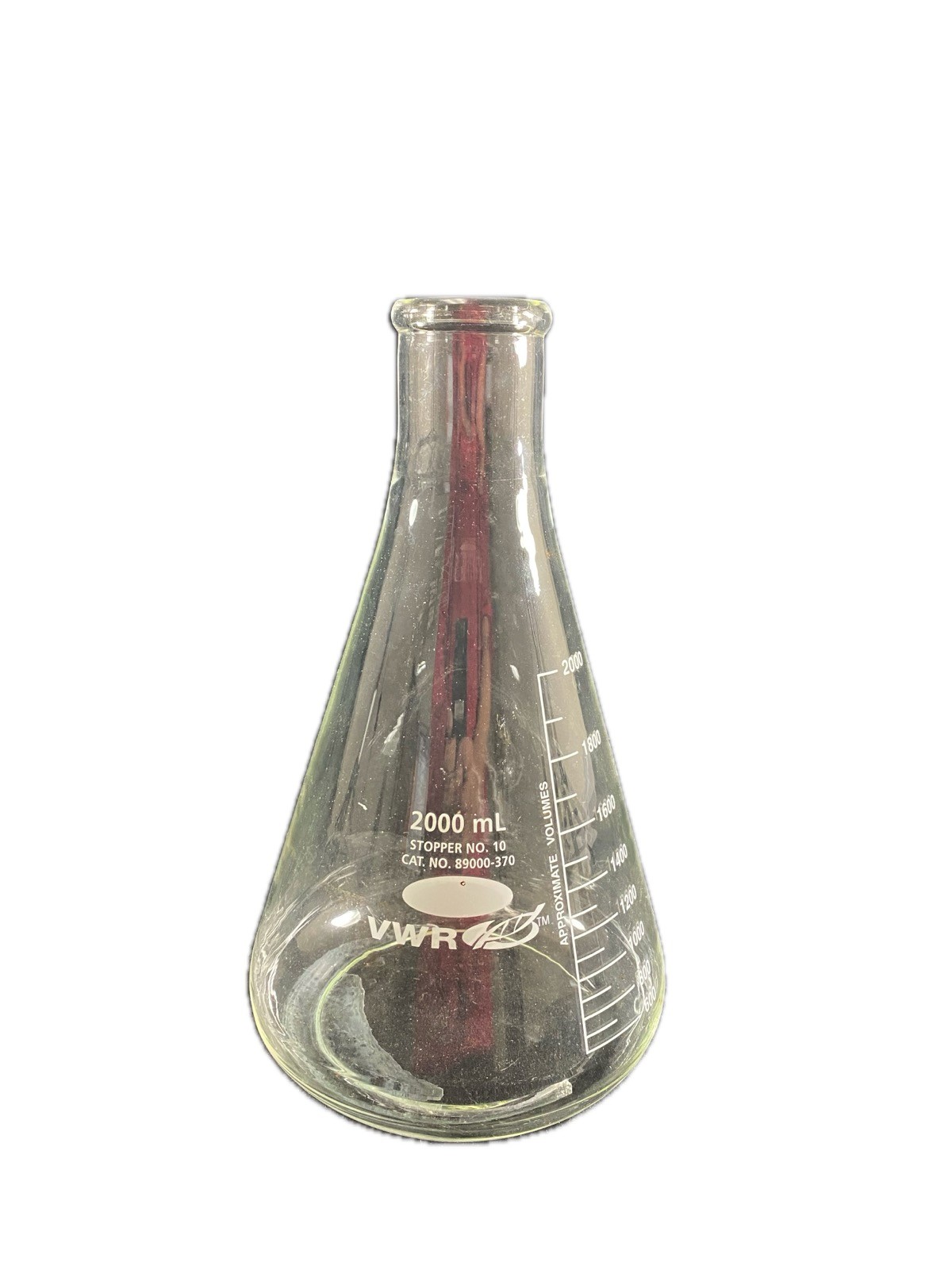 VWR 2000mL Heavy Wall Glass Graduated Filtering Erlenmeyer Flask 89000-370