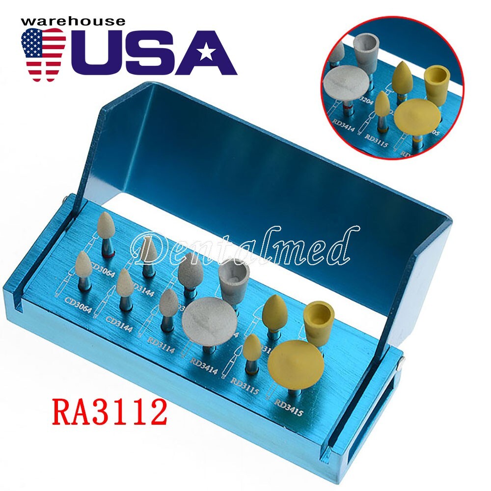US Dental Zirconia Diamond Polishing Kit For Low Speed Handpiece Contra Angle