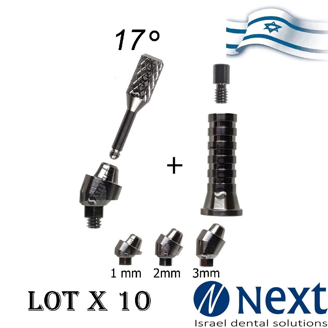 Lot x 10 Multi Unit angulated 17° abutment angled Titanium sleeve