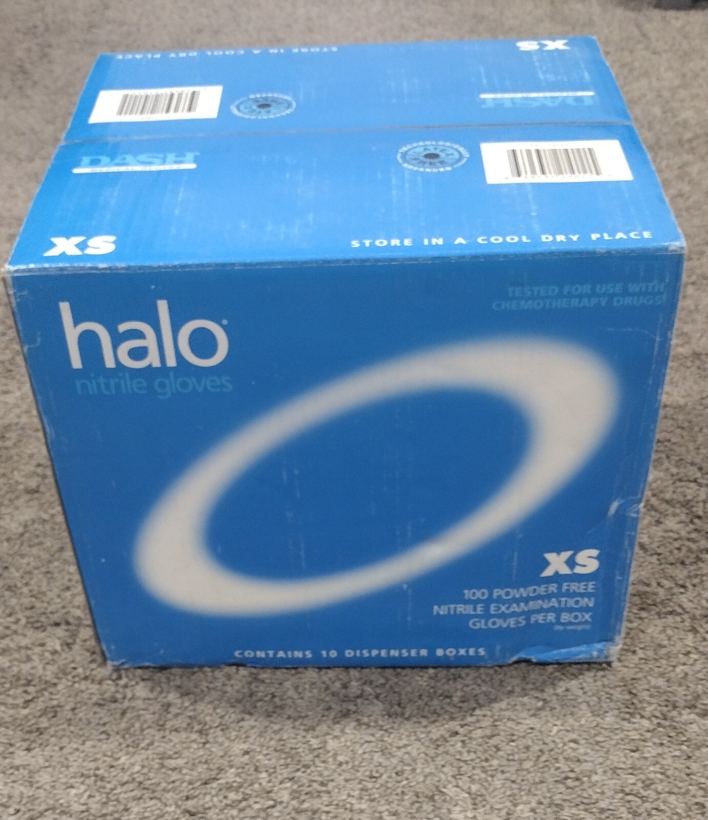 XS Case (10 Boxes) Dash Halo Powder Free Exam Gloves Nitrile Chemo Medical