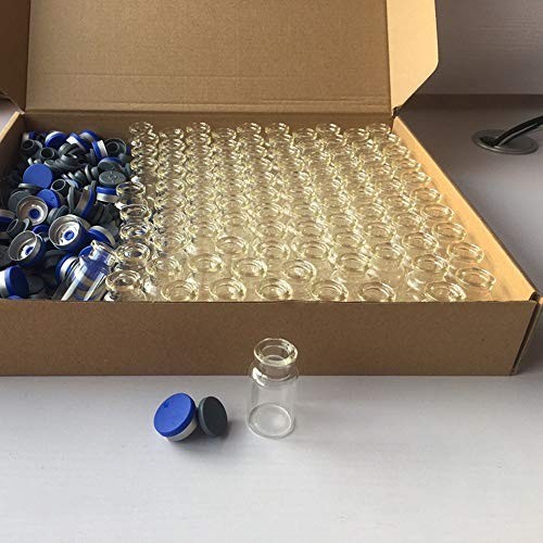 100pcs 10ml Clear Glass Headspace Vials with Flip Caps and Stoppers