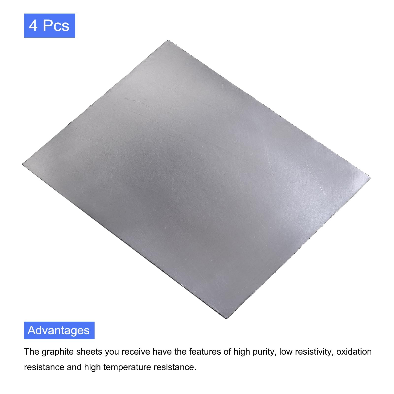 PATIKIL Flexible Graphite Foil Graphite Gasket Sheet 250x200x1mm, Pack of 4