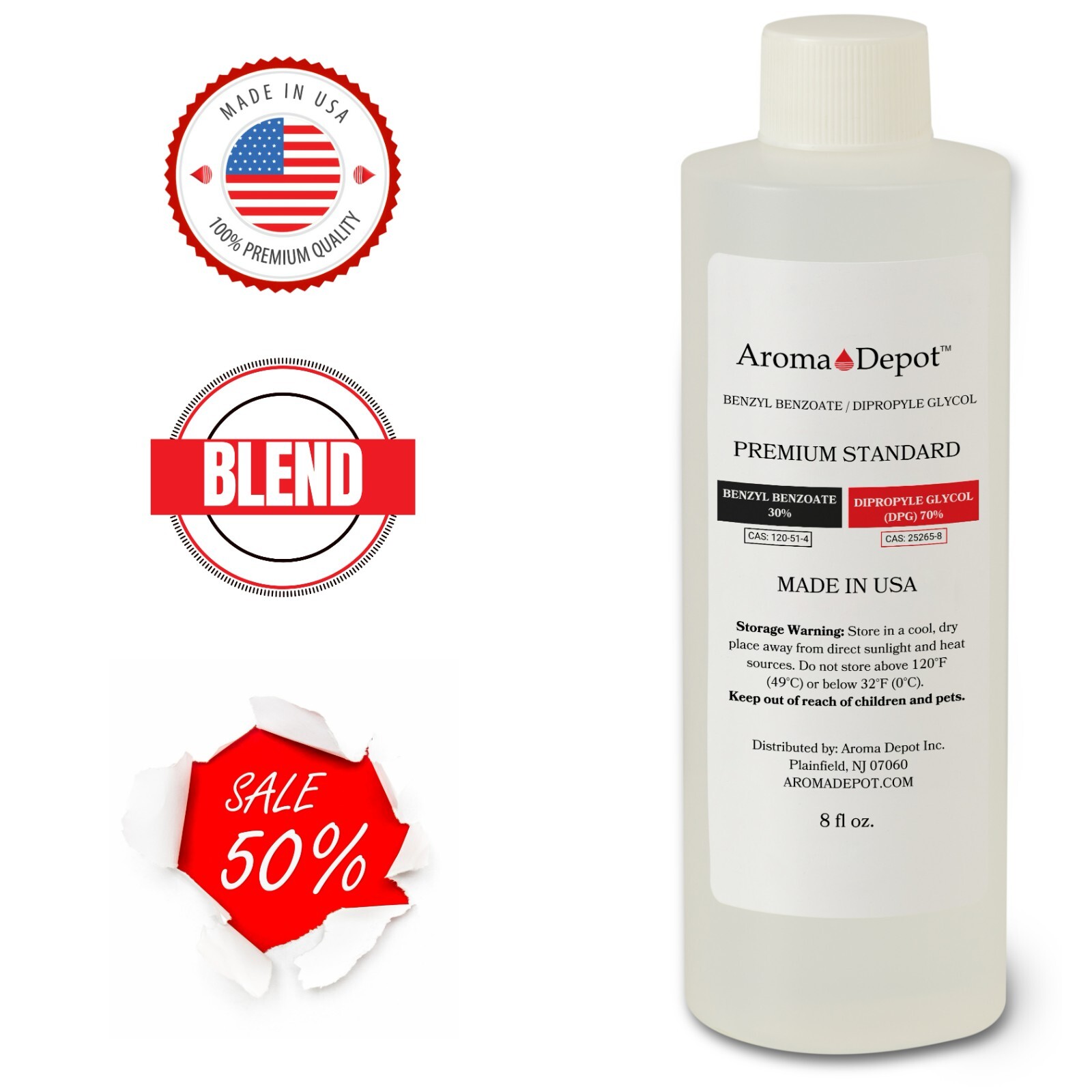8oz – 70/30 DPG & Benzyl Benzoate Blend Dipropylene Glycol Aromatic Compound