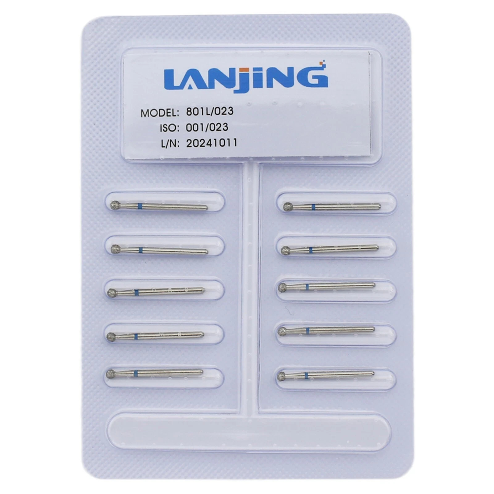 Dental Diamond Burs 801 FG Round Ball Bur Long Surgical Length For High Speed