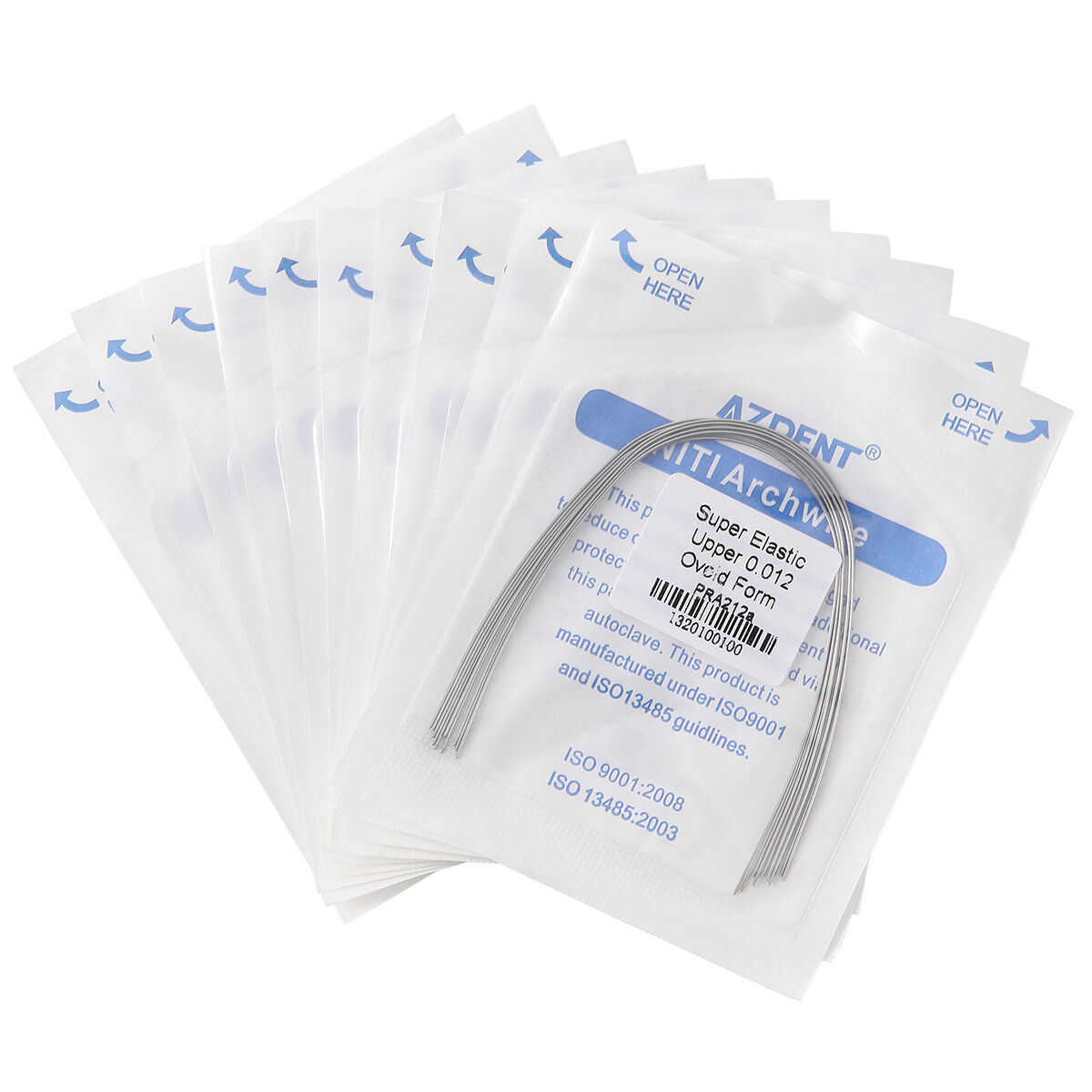 AZDENT 100pcs Orthodontic Dental Super Elastic Niti Round Arch Wires Ovoid Form