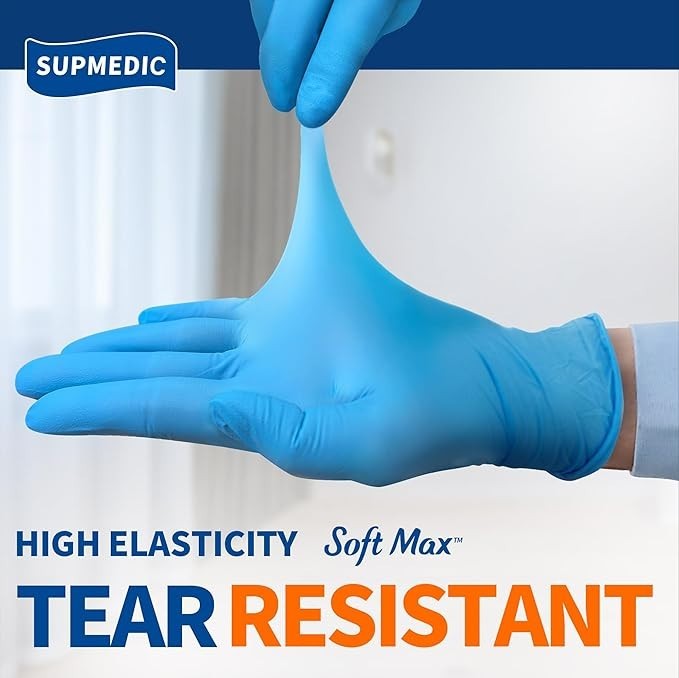 100 Nitrile Gloves Blue Powder Free Latex Free Disposable Pack – Medium Size