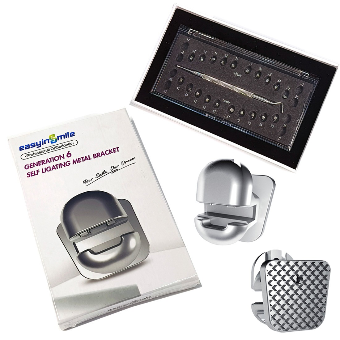 20XOrthodontic Spherical Self-ligating Brackets Dental Metal Braces ROTH/MBT 022