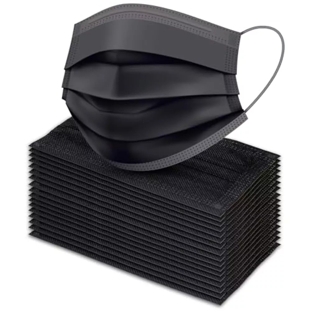 Black 3ply Mask Disposable Surgical Face Masks 3-Ply 50 Pack Level 3 99%