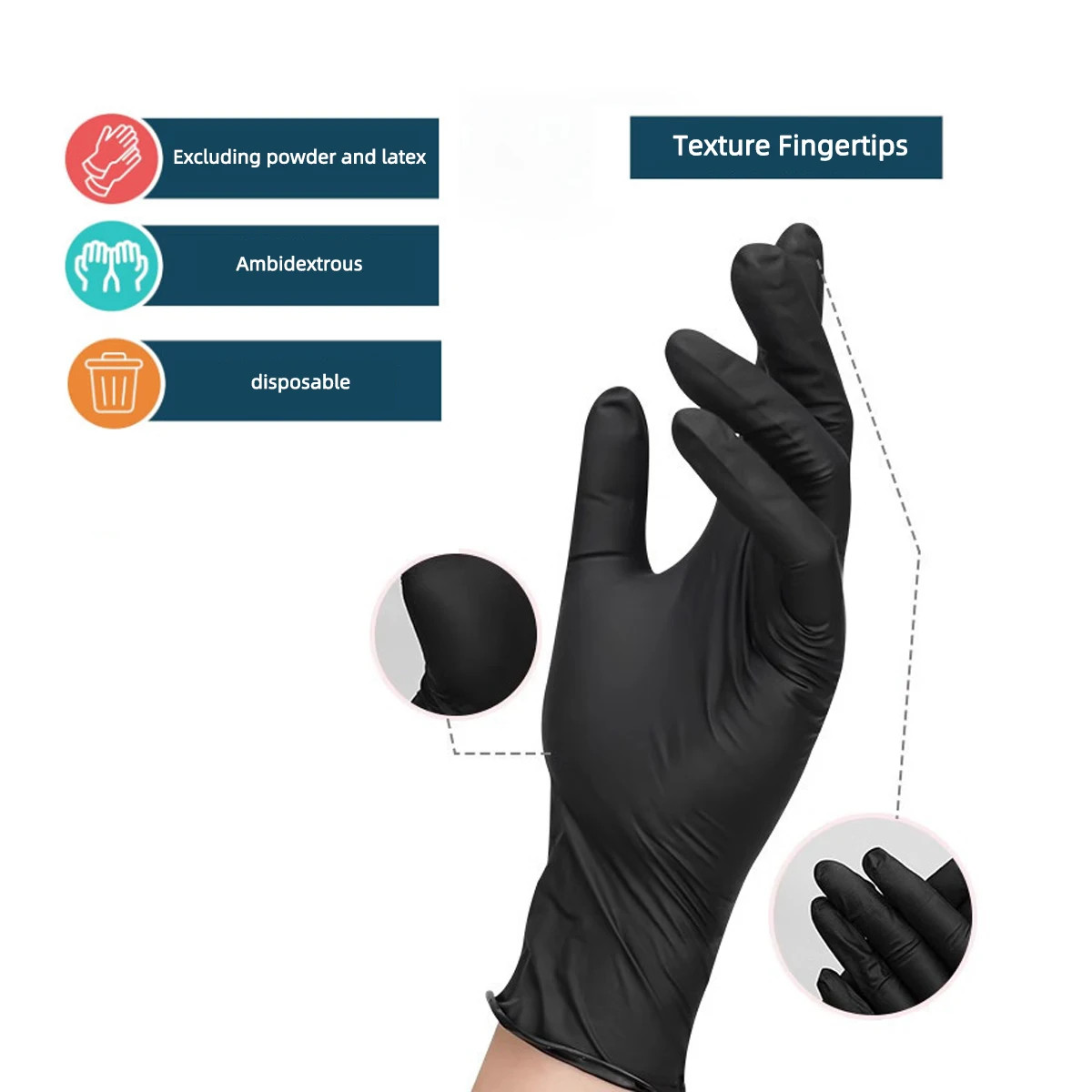 10/20/50/100PCS Bagged Disposable Gloves Black Disposable Gloves Household Kitch