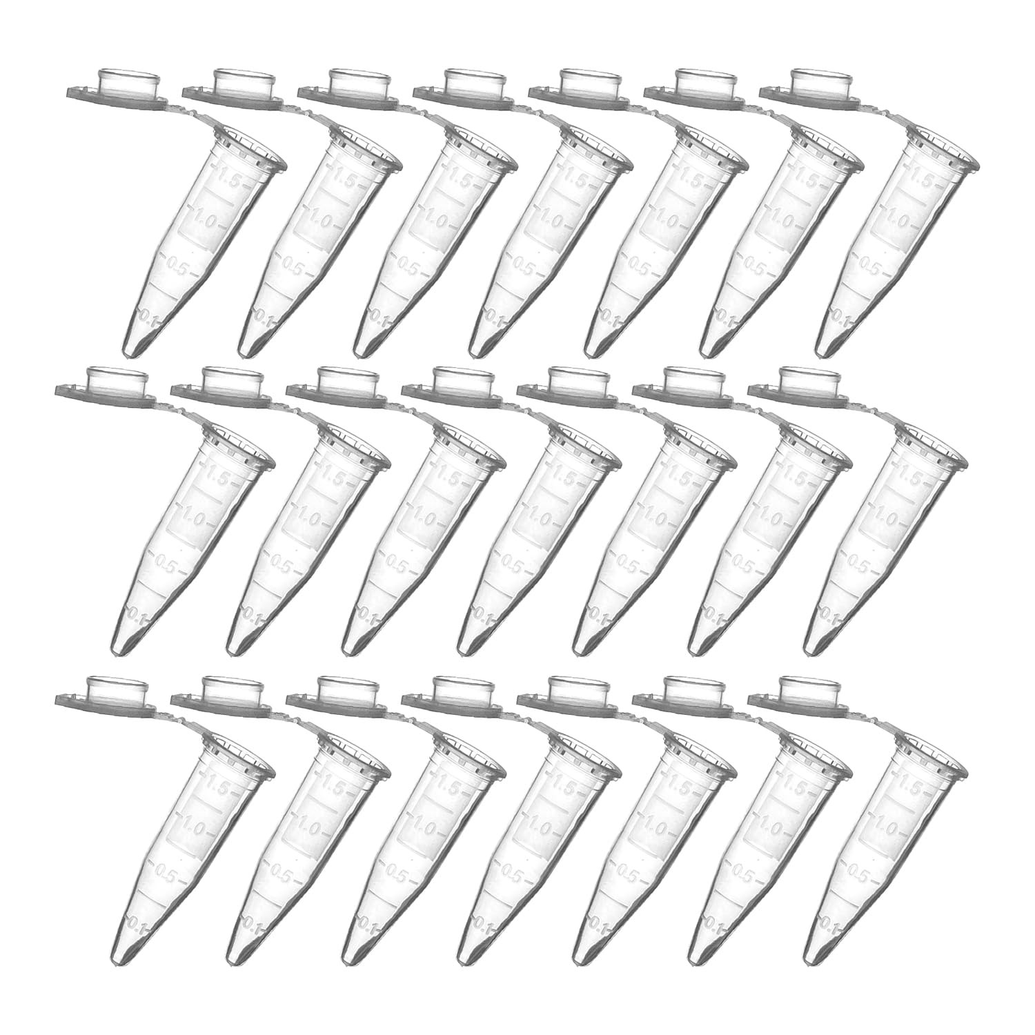 200PCS 40mm Transparent Plastic Centrifuge Tubes with Scale and Snap On Lids …