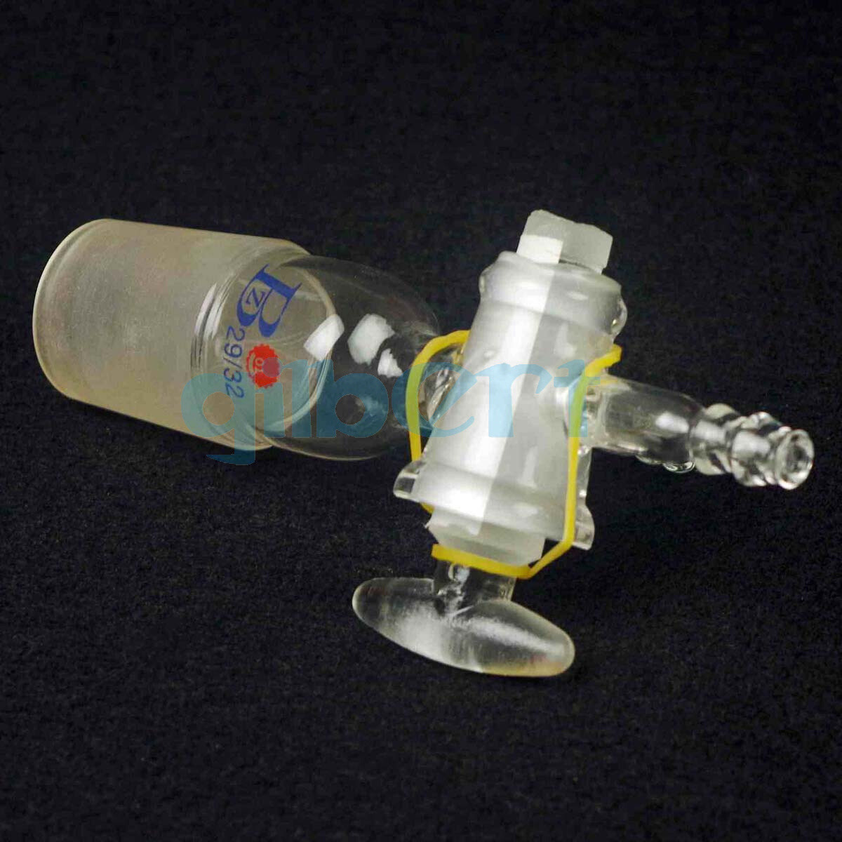 29/32 Joint Borosilicate Glass Tee Type 3-Ways 8mm Barbed Adapter Stopcock Lab