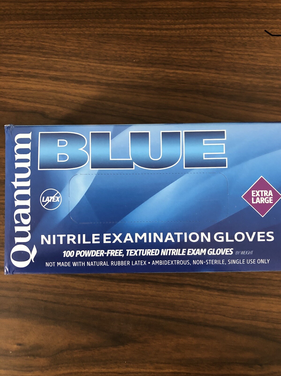 Quantum Blue Nitrile Exam Gloves Powder-Free, Latex Free X-Large 100/Box