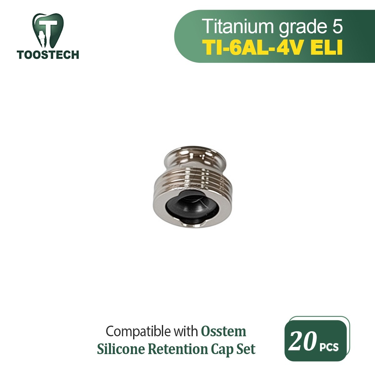 20pcs O-ring Caps Kit fits Hiossen Osstem for Dental Ball Abutment