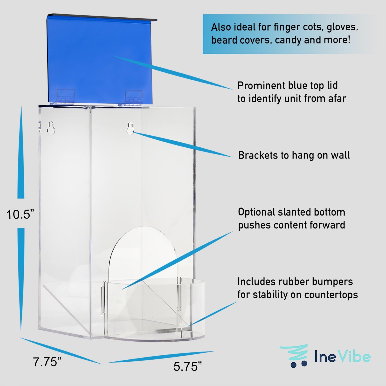 Earplug Holder, Universal Clear Acrylic Storage with Blue Lid for Small Bulk …
