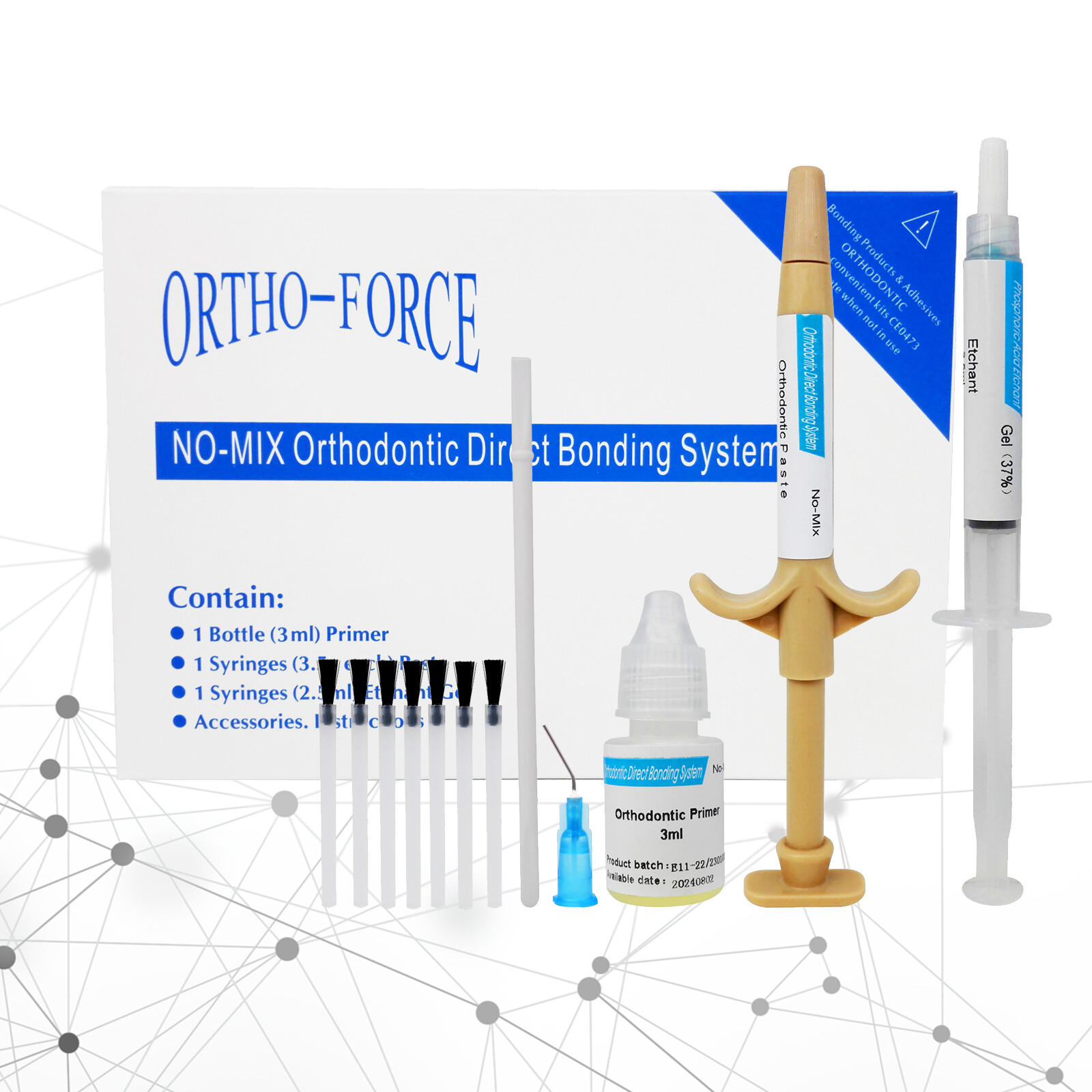 Dental Orthodontic No-Mix Self Cure Bonding Adhesive Kit For Brackets Braces