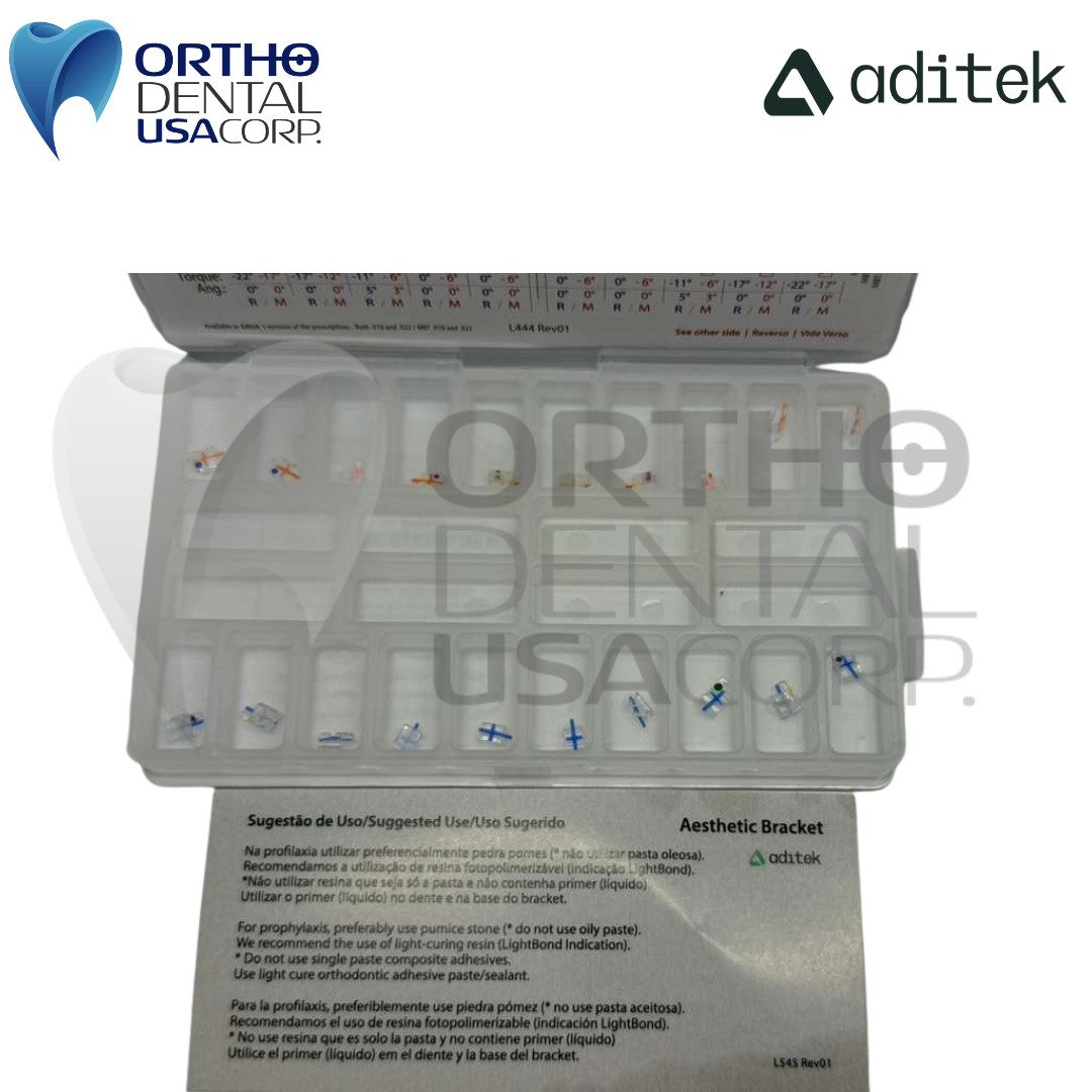 Orthodontic Sapphire Brackets 0.22″ Roth H 3,4,5 / 20 pcs Aditek Orthodentalusa