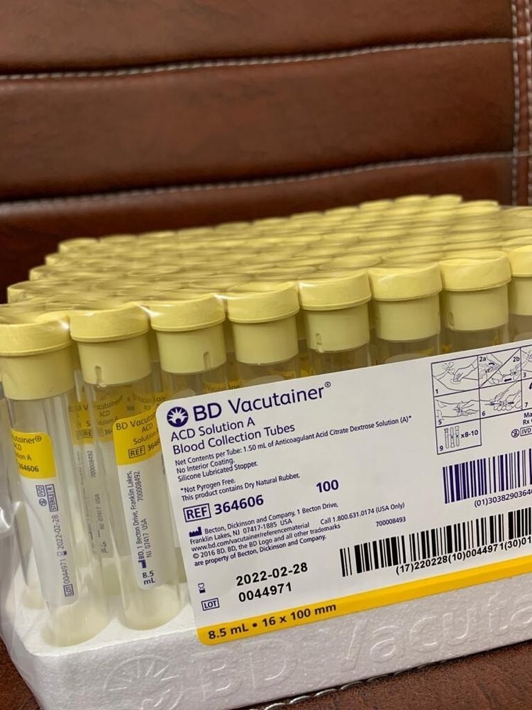 PRP TUBES, LIQUID ACD TEST TUBES ( 8.5ML ) PACK OF 100 TUBES -FREE SHIPPING