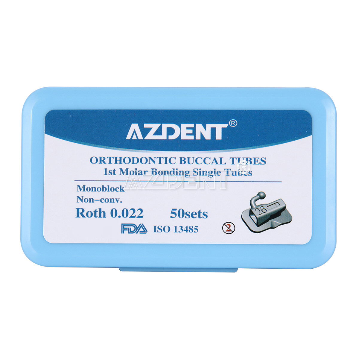 50sets AZDENT Dental Ortho Monoblock Buccal Tubes 1st Molar MBT/Roth .022 .018