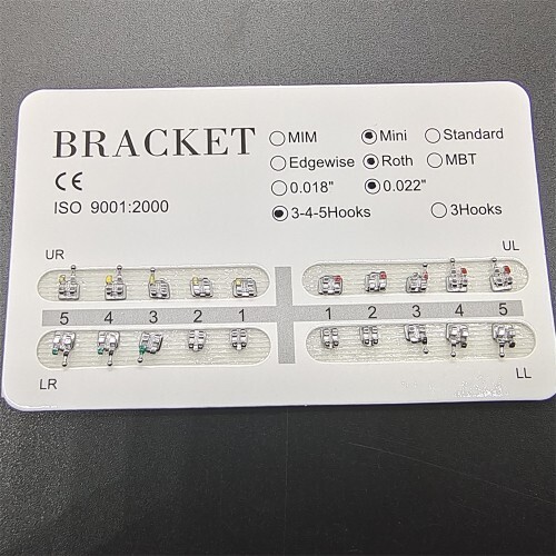 10 Packs Dental Orthodontic Brackets Braces Metal Min Roth .022 Hook 3 4 5 Hooks