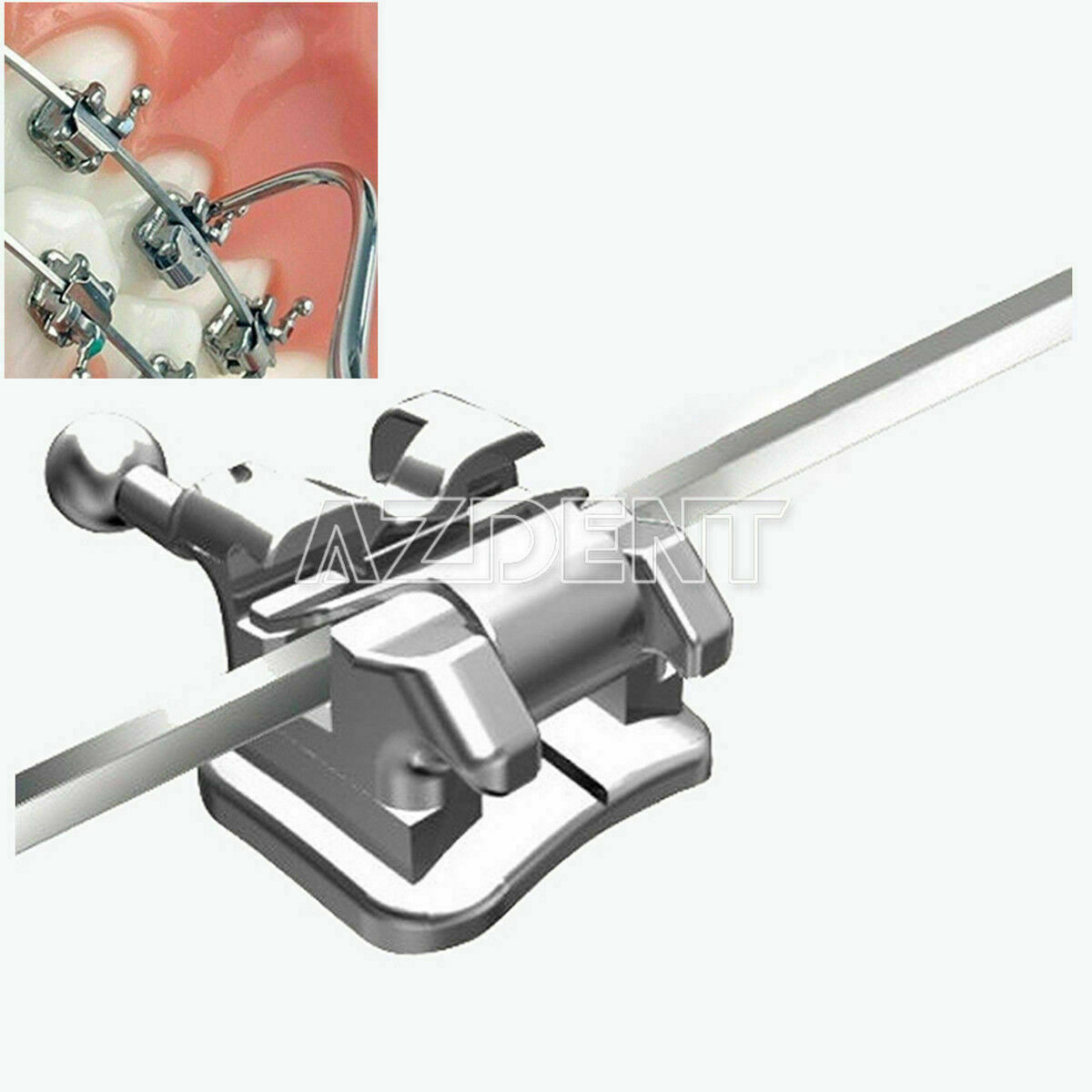 AZDENT Orthodontic Self-Ligating Brackets Braces Active Mini Roth.022 Hooks 345