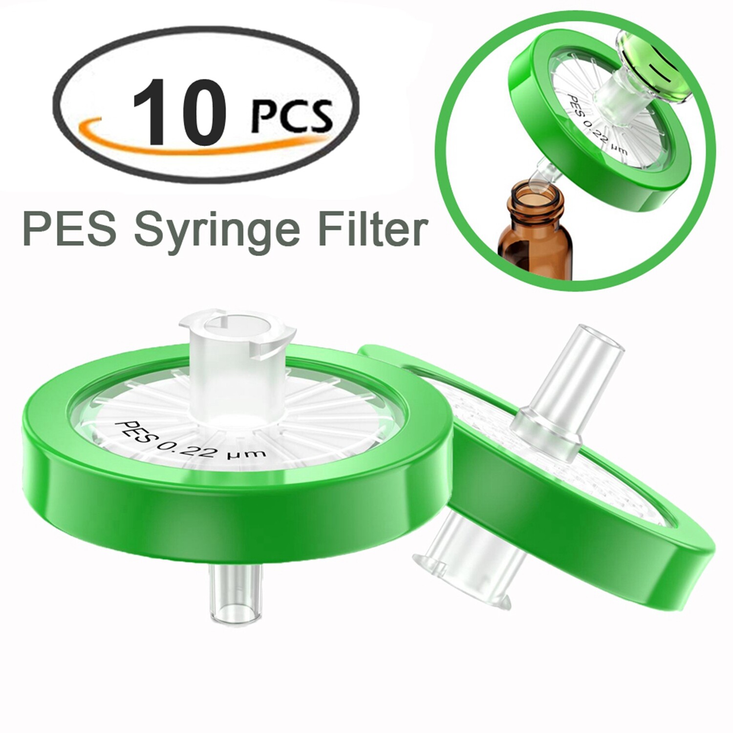 Simpure 100 Lab Syringe Filters PES Membrane 0.22μm Pore Size 25mm Diameter HPLC