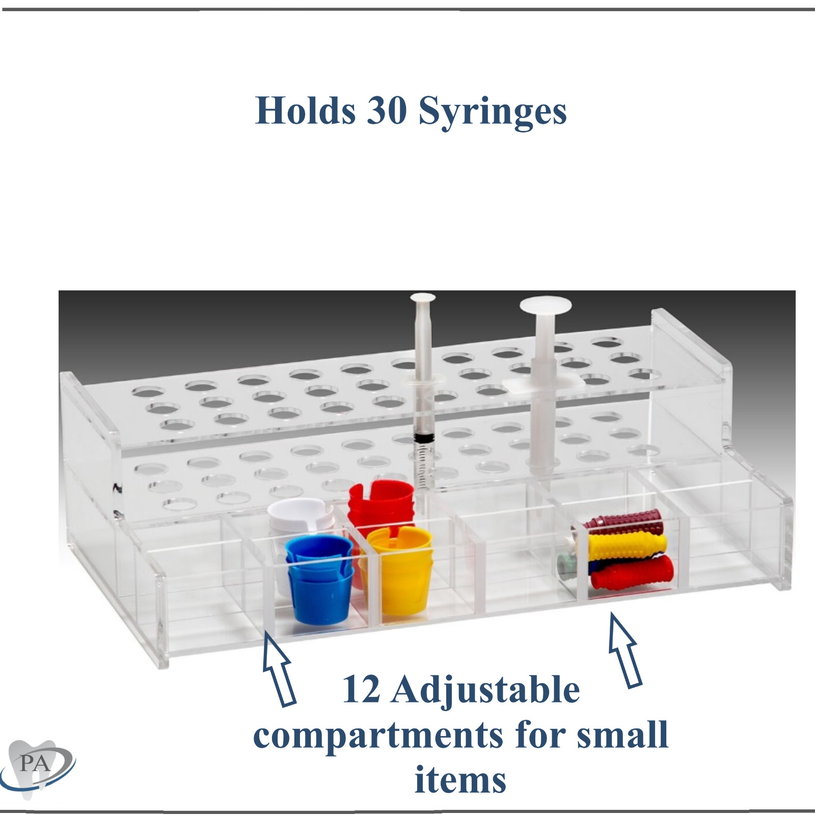 Premium Dental Composite Organizer & Etch Syringe Holder, Holds Upto 30 Syringe