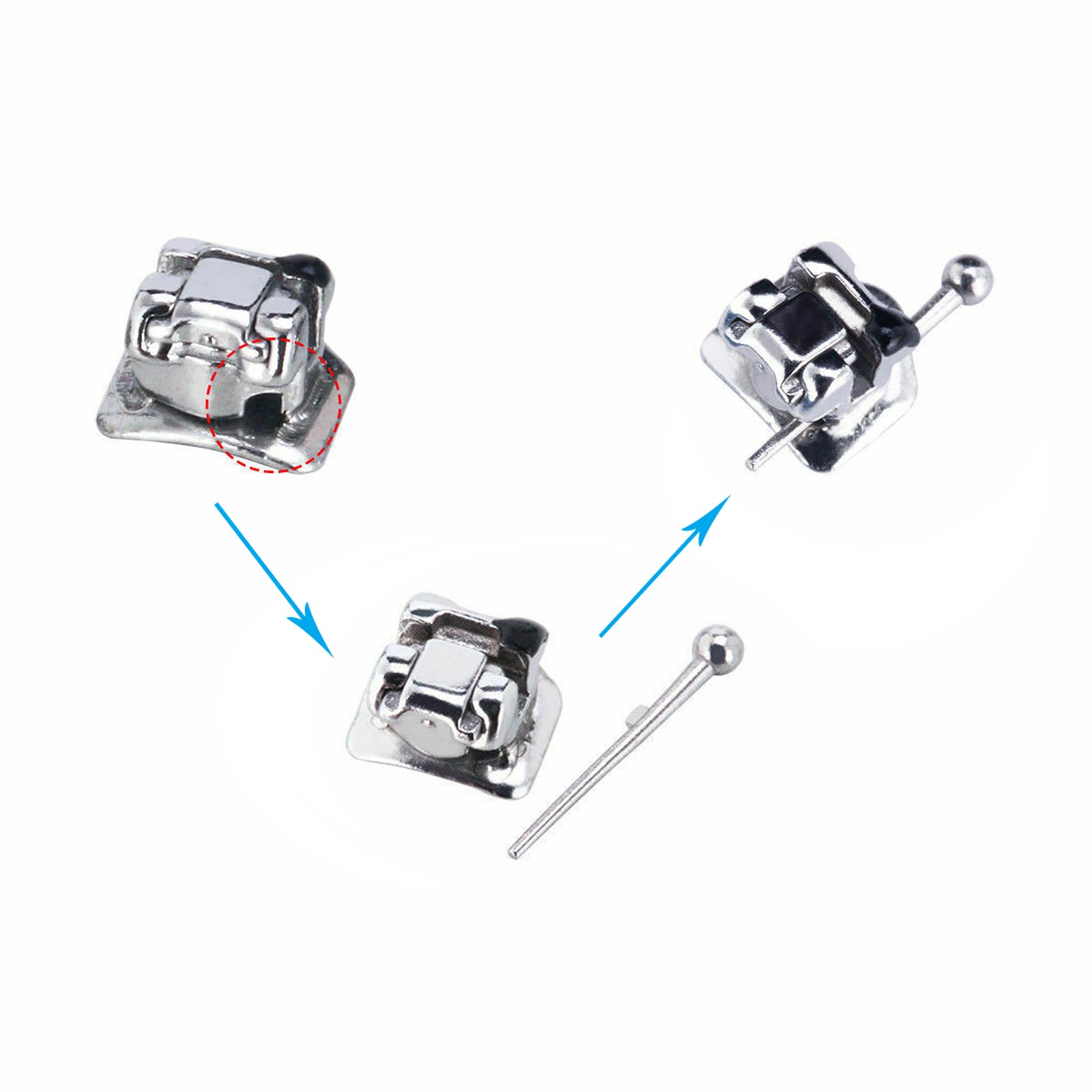 Dental Orthodontic ORMAER Self-Ligating Bracket&Buccal Tube Roth MBT 022